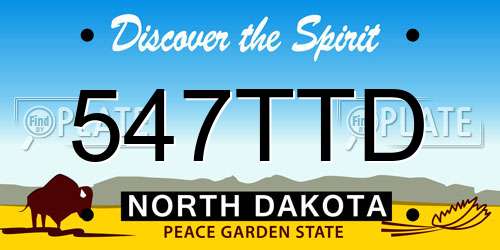 547TTD North Dakota License Plate
