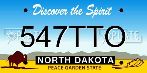 547TTO North Dakota License Plate