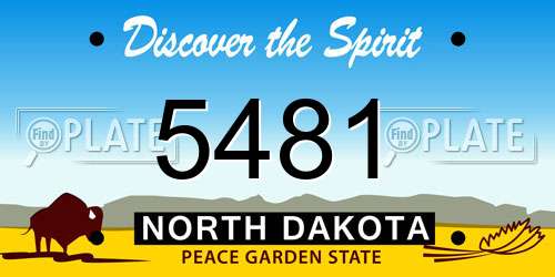 5481 North Dakota License Plate