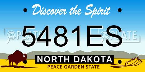 5481ES North Dakota License Plate