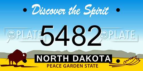 5482 North Dakota License Plate