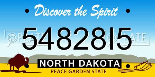 54828I5 North Dakota License Plate