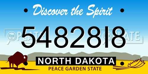 54828I8 North Dakota License Plate