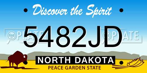 5482JD North Dakota License Plate