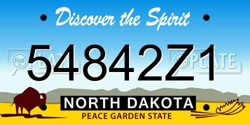 54842Z1 North Dakota License Plate