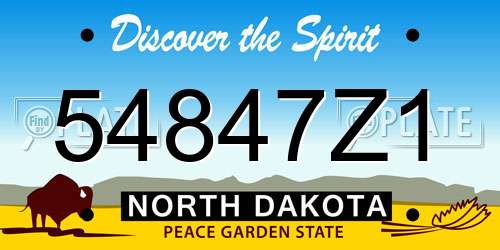 54847Z1 North Dakota License Plate