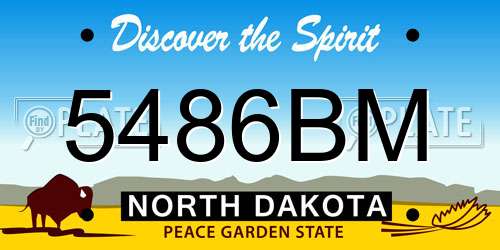 5486BM North Dakota License Plate