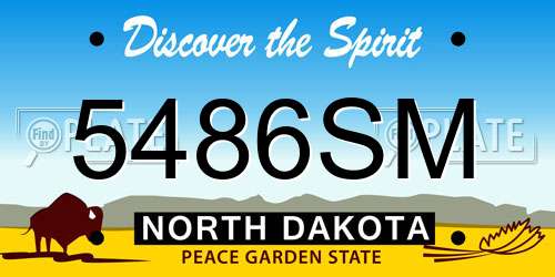 5486SM North Dakota License Plate