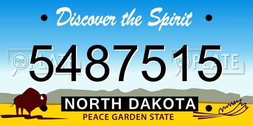 5487515 North Dakota License Plate