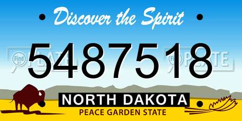 5487518 North Dakota License Plate