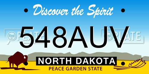 548AUV North Dakota License Plate