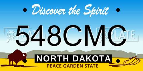 548CMC North Dakota License Plate