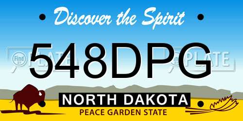 548DPG North Dakota License Plate