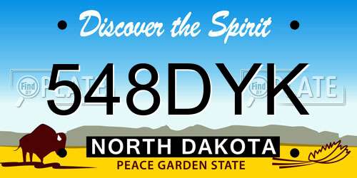548DYK North Dakota License Plate