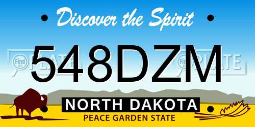 548DZM North Dakota License Plate