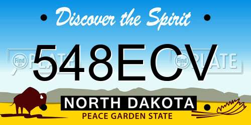 548ECV North Dakota License Plate