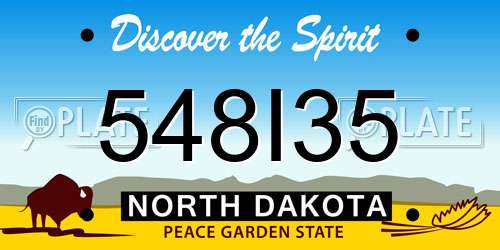 548I35 North Dakota License Plate