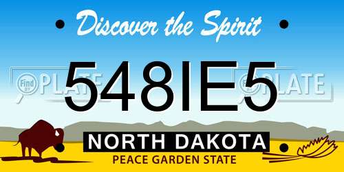 548IE5 North Dakota License Plate