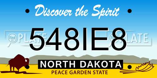 548IE8 North Dakota License Plate