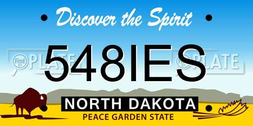 548IES North Dakota License Plate