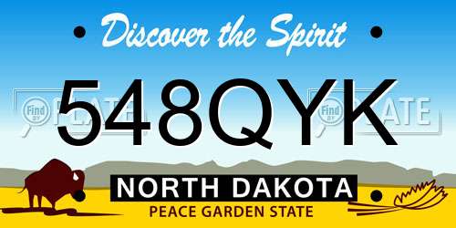548QYK North Dakota License Plate