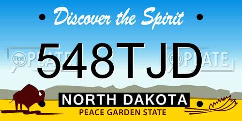 548TJD North Dakota License Plate