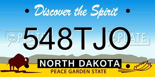 548TJO North Dakota License Plate