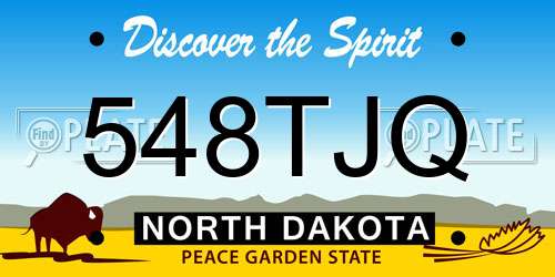 548TJQ North Dakota License Plate