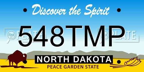 548TMP North Dakota License Plate