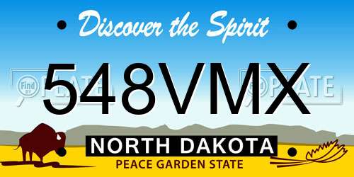 548VMX North Dakota License Plate
