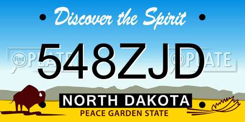 548ZJD North Dakota License Plate