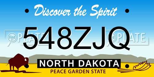 548ZJQ North Dakota License Plate