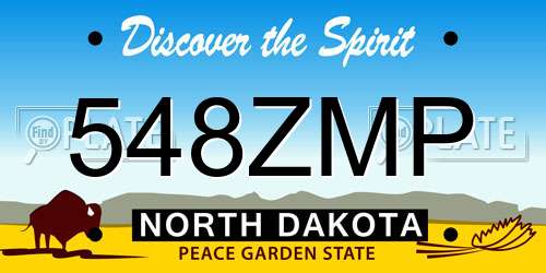 548ZMP North Dakota License Plate