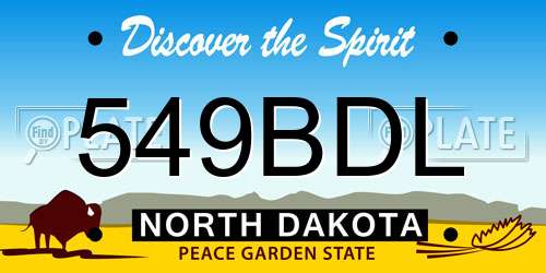 549BDL North Dakota License Plate