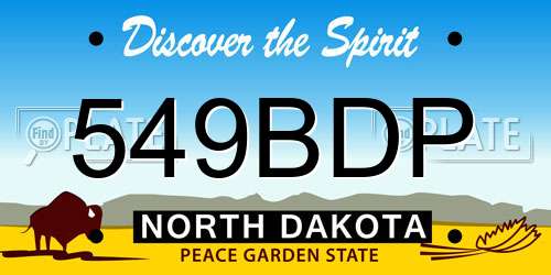 549BDP North Dakota License Plate