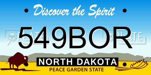 549BOR North Dakota License Plate