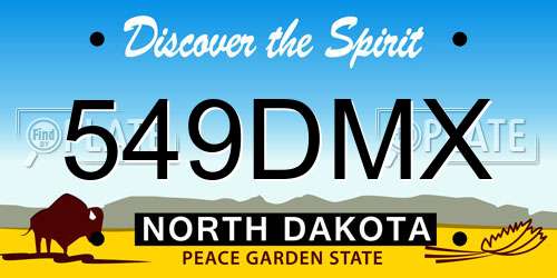 549DMX North Dakota License Plate