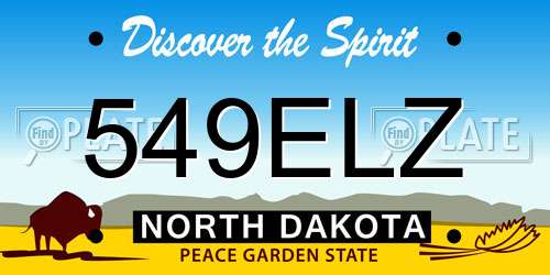 549ELZ North Dakota License Plate