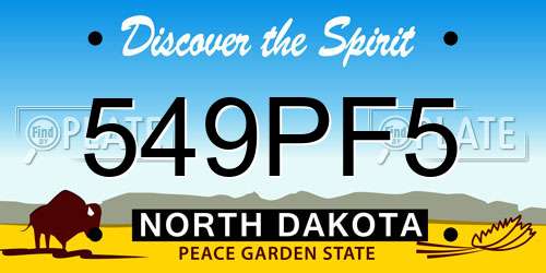 549PF5 North Dakota License Plate