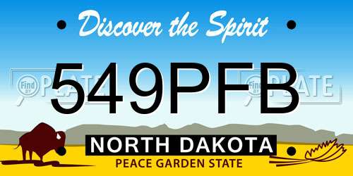 549PFB North Dakota License Plate