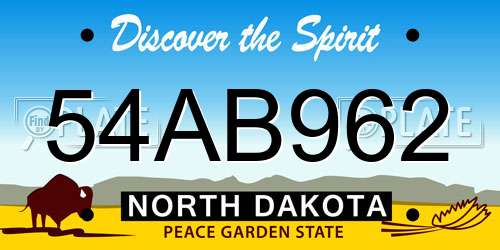 54AB962 North Dakota License Plate