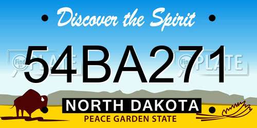54BA271 North Dakota License Plate