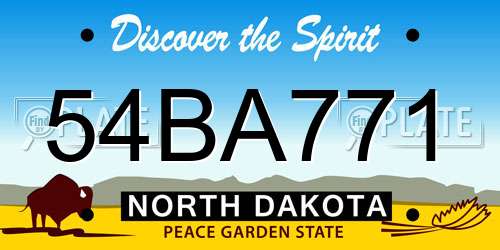 54BA771 North Dakota License Plate