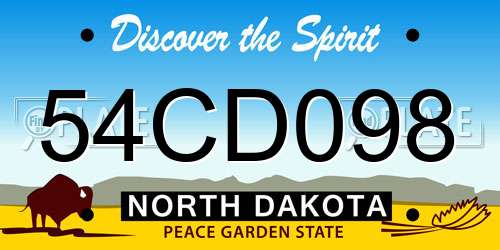 54CD098 North Dakota License Plate