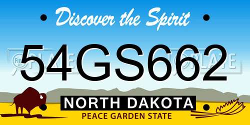 54GS662 North Dakota License Plate