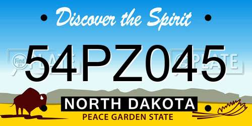 54PZ045 North Dakota License Plate