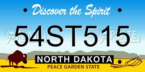 54ST515 North Dakota License Plate
