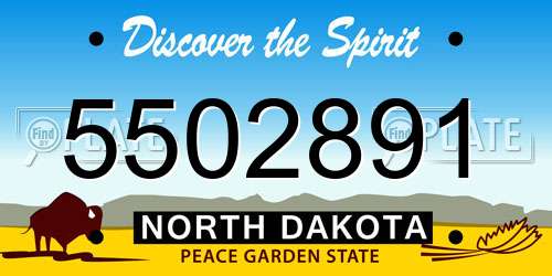5502891 North Dakota License Plate