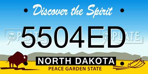 5504ED North Dakota License Plate