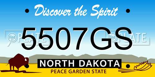 5507GS North Dakota License Plate